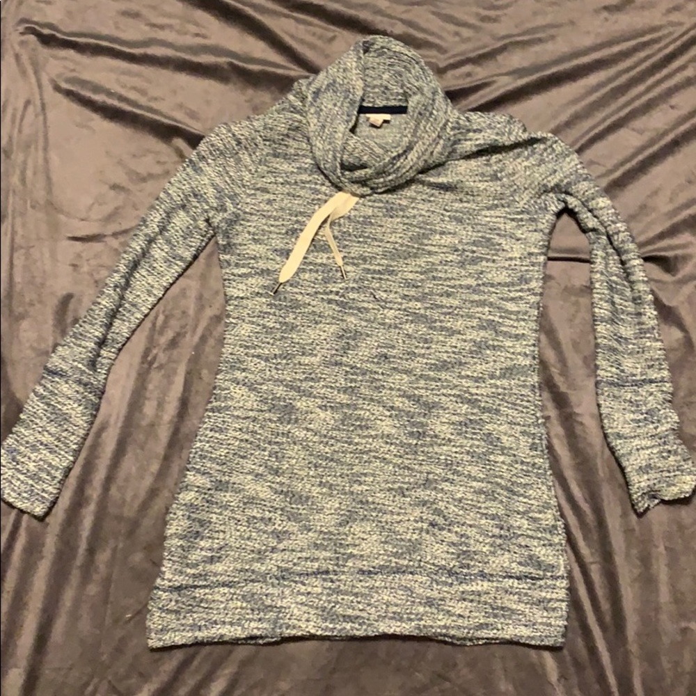 Cowl neck heathered pocketed tunic